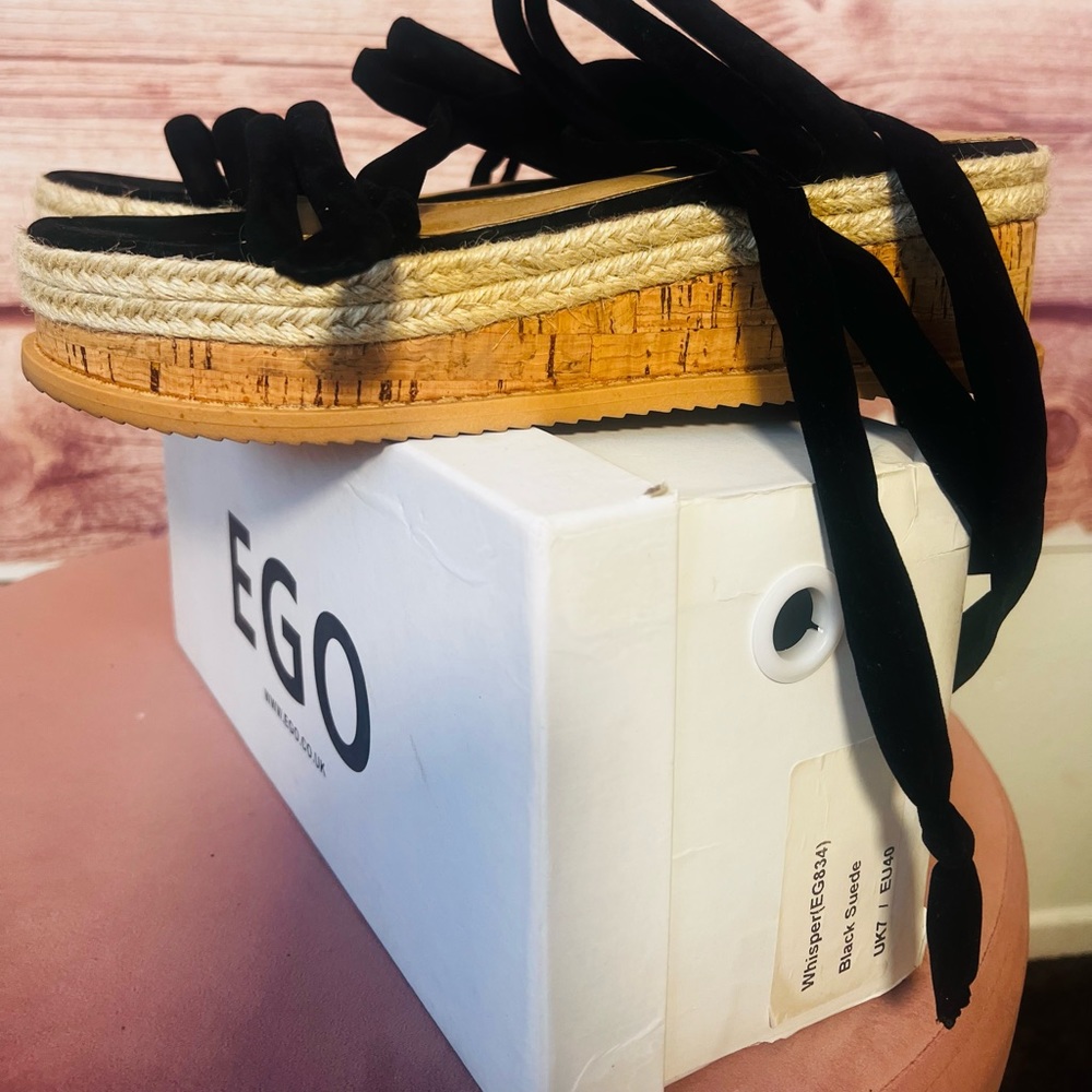 Black suede sandals
